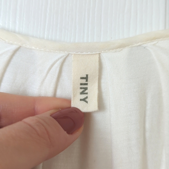 Tiny Anthropologie Jasmine Vine Embroidered Split Scoop Neck Peasant Top Ivory M - Picture 4 of 13